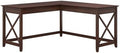 Bush Home Key West 60W Modern Farmhouse L Shaped Desk in Bing Cherry, 60-Inch Corner Computer Table for Home Office Workspace