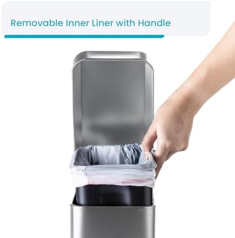 Home Zone Living 1.3 Gallon Stainless Steel Small Trash Can with a Lid