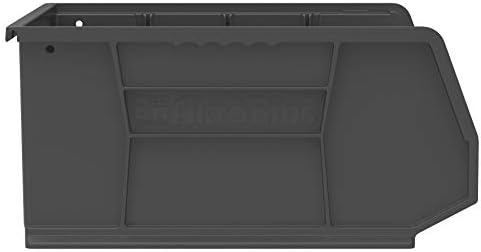 Akro-Mils 30250 AkroBins Plastic Storage Bins, 15"x16"x7", Black, 6-Pack