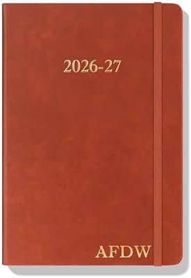 Wykeham's Executive 2026-27 Daily Journal Planner – Customization Available – Mid-Year Academic Diary – July 2026 to June 2027 (Personalized Brown, 8.5"×5.5")