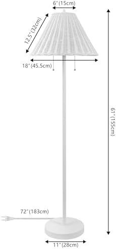 JONATHAN Y Nando 2-Light Coastal Rattan Floor Lamp 61", White