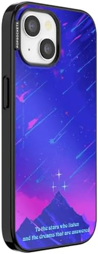 PopSockets iPhone 15 Phone Case with MagSafe, Wireless Charging Compatible, Bookish - Mirror Starfall