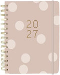 Graphique Polka Dot 18 Month Planner, July 2026 – Dec. 2027, Hardbound Spiral Planner with Monthly Tabs, Holidays & Reminder Stickers, 6” x 8”