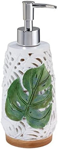 Avanti Linens - Soap Dispenser/Lotion Pump, Palm Tree Leaves Inspired Home Decor (Viva Palm Collection)