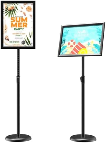 GUOHONG Sign Stand 11x17 Inch, Adjustable Floor Standing Sign Holder