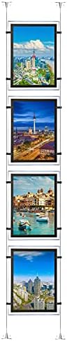 HKSIGN-A4 Acrylic Photo Frame Display Box Led Boards Backlit 8.5X11 Poster Frame Floor Sign Temporary Window Hanging Sign (4pcs A4 Portrait row)