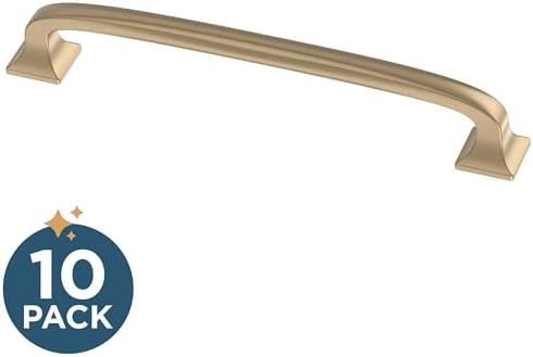 Franklin Brass (10-Pack) – Champagne Bronze Cabinet Handles, 5-1/16 Inch Hole Center, Pulls for Drawers, Kitchen Cabinet Door, Dressers | Lombard