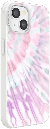 PopSockets iPhone 14 Phone Case with MagSafe- Coastal Dye Purple | Magnetic, Wireless Charging, Camera & Drop Protection, Purple, Aura, Rainbow, Colorful