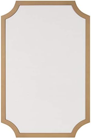 Kate and Laurel Holbrook Modern Scalloped Fabric Pinboard, 24 x 36, Gold, Decorative Bulletin Board for Wall