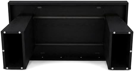 Tribesigns 55" Executive Desk, Wooden Office Desk with Double Pedestal, Modern Simple Computer Writing Table for Home Office, Black