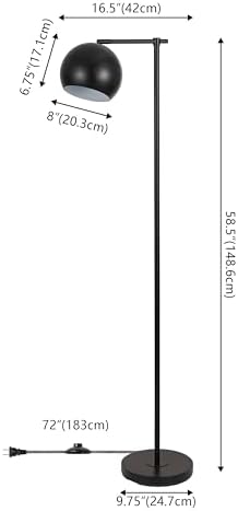 JONATHAN Y Eva Modern Contemporary Floor Lamp 58.5" Metal, Black