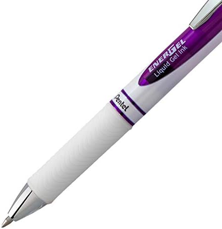 Pentel EnerGel Pearl Deluxe RTX Retractable Liquid Gel Pen, (0.7mm), Accent, Violet Ink, Box of 12 (BL77PW-V)