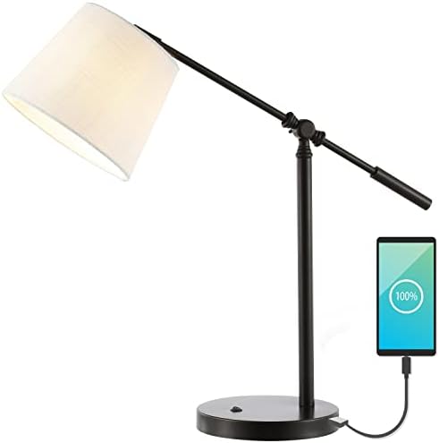 JONATHAN Y Troy Task Lamp 24" Adjustable Metal USB Port, Oil Rubbed Bronze