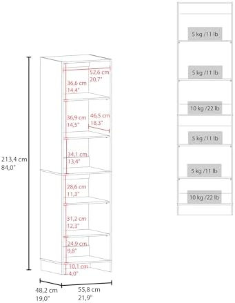 White Freestanding Open-Shelf Closet Storage Organizer for Bedroom