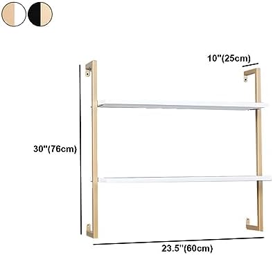 Contemporary Wall Unit Bookcase Metal Frame Pine Wood Shelf Bookshelf Wall-Mounted Bookshelf Wrought Iron Bag Rack Multi-Layer Clothing Store Decoration Black Wood 23.6" L x 9.8" W x 29.9" H