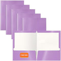 Better Office Products 2 Pocket Glossy Laminated Lavender Paper Folders, Box of 25, Letter Size, Lavender Light Purple Paper Portfolios, 25 Pack