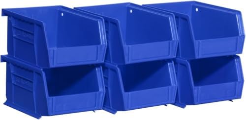 Akro-Mils 30210 AkroBins Plastic Storage Bins, 5"x4"x3", Blue, 6-Pack
