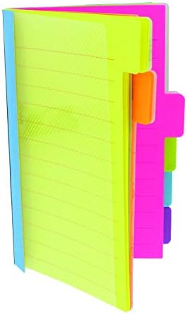 Redi-Tag Divider Sticky Notes, Tabbed Self-Stick Lined Notepads, 240 Ruled Notes, 4" x 6", 4 Books Per Pack, Assorted Colors (B29504)