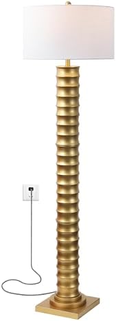 JONATHAN Y Serena Floor Lamp Art Deco Metal 63", Gold Painting
