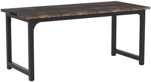 Tribesigns 70.8”Executive Desk, Large Office Computer Desk with Thicken Frame, Modern Simple Workstation Business Furniture for Home Office, Vintage Brown/Black