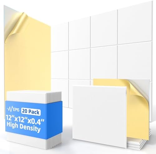 20 Pack Acoustic Panels with Self Adhesive Sound Proof Foam Panels for Wall