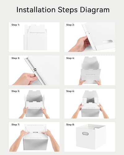 Oterri Portable Collapsible Cardboard File Box with Handle for Letter-Size | 2-Pack. Stainless Steel Handle. Label Stickers Included. Fits Letter Folders (Not Included). Home, Office, School, Dorm, Tax.