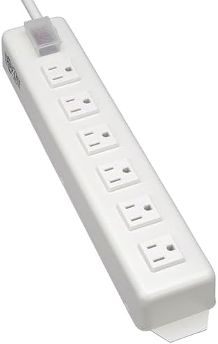 Eaton Tripp Lite Series Heavy Duty Power Strip, 6 Right-Angle Outlets, Metal, Under Desk & Wall Mount Option, 15ft Extension Cord, On/Off Switch Cover, Industrial Garage Shop Work Bench (TLM615NCRA)