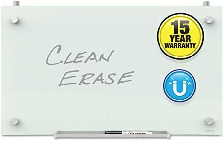 Quartet Whiteboard, Glass Dry Erase Board, Magnetic, 30" x 18", Infinity Frameless Mounting, White Surface, Accessory Tray, 1 Dry Erase Marker and 2 Glass Board Magnets (PDEC1830)