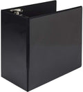 Samsill Titan Extra Large 6 Inch 3 Ring View Binder - Non-Stick Customizable Clear View Cover - Locking D-Ring - Holds Over 1250 Sheets - Black (Pack of 6)