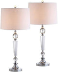 JONATHAN Y Emma 29.5" Clear Crystal Candlestick Table Lamp, Set of 2