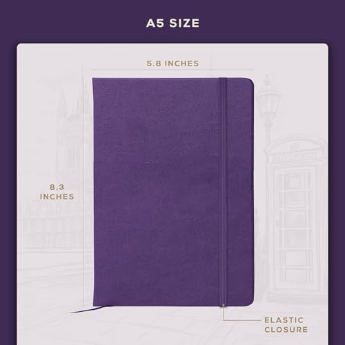 BEECHMORE BOOKS A5 5x8 Lined Leather Journal For Men, 120 GSM with Gift Box