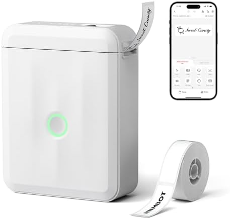 NIIMBOT D110 Mini Label Maker Machine with Tape for Home School, White