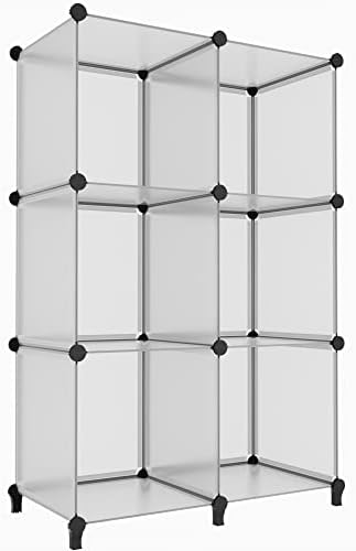 HOMIDEC 6 Light Grey Cube Storage Organizer, Modular Storage Shelf with Hammer, Cube Storage Bin Cabinet Closet Bookshelf for Living Room, Bedroom, Office, Each Cubes Size 11.8 x 11.8 inch