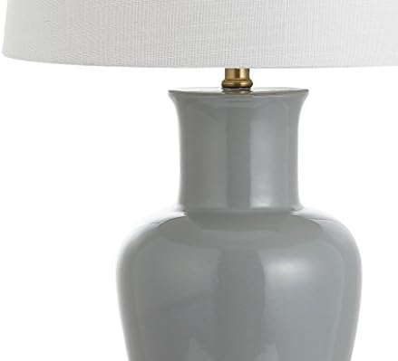 JONATHAN Y Julian Classic Ceramic Urn Metal LED Table Lamp 29", Gray