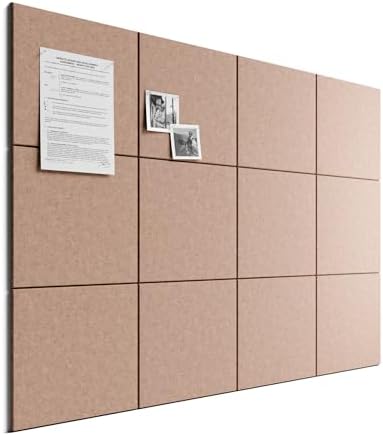 Bumusty 48"x 36" Large Felt Bulletin Board Tiles, Terracotta
