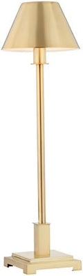 JONATHAN Y Roxy Slim Modern LED Table Lamp Metal 26", Brushed Brass Gold
