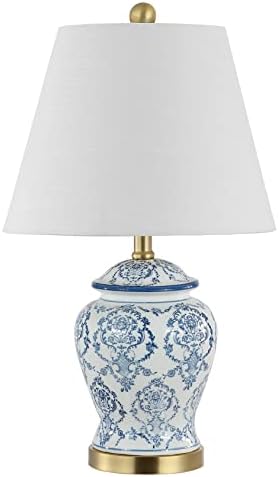 JONATHAN Y Juliana Chinoiserie Ceramic Urn Table Lamp 22.25", Blue/White