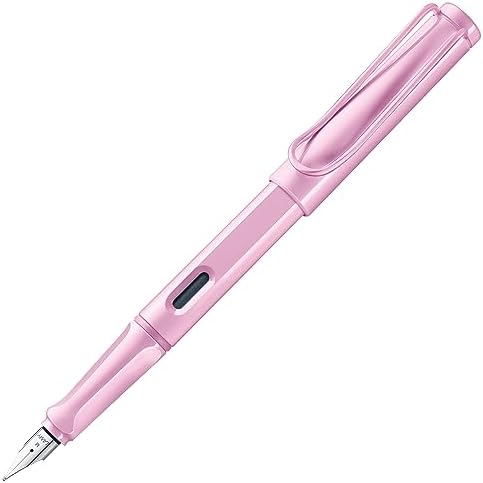 LAMY safari lightrose - Fountain Pen with ergonomic grip & polished steel nib in size EF - ideal for any Writing & Calligraphy - including LAMY T 10 blue cartridge - Right-Handed
