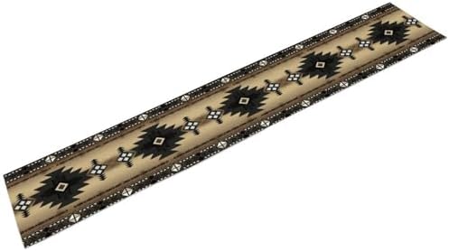 Aztec Table Runner, Southwestern Ethnic Geometric Triditional Table Runner Table Setting Decor for Kitchen Garden Farmhouse Party Holiday Dinner Home, 13x90 in