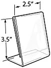 Azar Displays 112739 2.5" W x 3.5" H Vertical L-Shaped Sign Holder -10pk