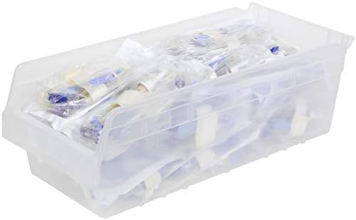 Akro-Mils 30088 Plastic Nesting ShelfMax Storage Bin Box, (18-Inch x 8-Inch x 6-Inch), Clear, (8-Pack)