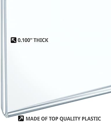 Azar 162715 Acrylic Horizontal Wall Mount Sign Holder, 10 Count, 11 in W x 8.5 in H