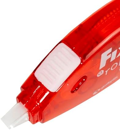 Fixo Roller | Extra Long White Tape Concealer | 5mmx12m | Ergonomic Design | Instant Drying | School Supplies