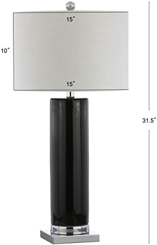 JONATHAN Y Dallas LED Table Lamp Ceramic Metal 31.5", Black/Chrome