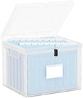 Oterri Lockable Plastic File Box with Lid for Letter-Size | Hanging File Folders Not Included. Clear, Large 1-Pack. Home, Office, Classroom, Dorm, Tax, Under Bed, Filing Cabinet.