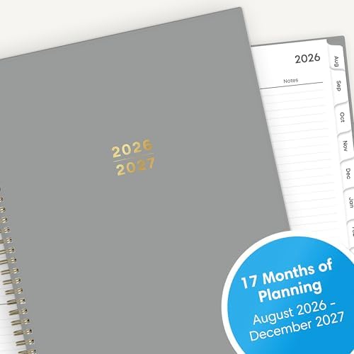 Blue Sky 2026-2027 Weekly & Monthly Academic Planner, 8.5"x11", Silver