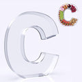 11" Acrylic Letter Charcuterie Box, Reusable Fillable Alphabet Number Shaped Form Tray for Birthday Anniversaries, Party Decorative Serving Plates Display Candy Cake (C)