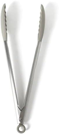 Calphalon Edge 10-Piece Kitchen Utensil Set with Crock, Stainless Steel and Silicone Cooking Tools, Nonstick-Safe Utensils with Comfortable Handles, Taupe