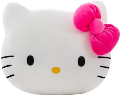Northwest Sanrio Hello Kitty Pink Bow Kitty Cloud Pillow 12 inches – Plush Stuffed Toy for Kids & Adults, Cartoon Character Throw Pillow, Bedroom Decor, Gift for Fans