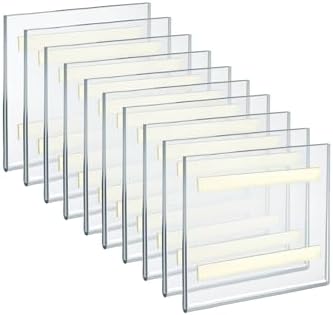 Azar Displays Acrylic Sign Holders with Adhesive Tape, 5 1/2in x 5 1/2in, Clear, Pack of 10